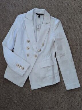 White House Black Market Women's Double Breasted Casual Trophy Jacket